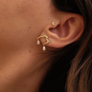 Nelum Petal Lotus Figürlü Altın Kulak Piercing