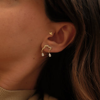 Nelum Petal Lotus Figürlü Altın Kulak Piercing