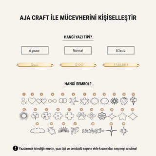 Node Düz Plaka Kişiselleştirilebilir Craft Altın Bileklik