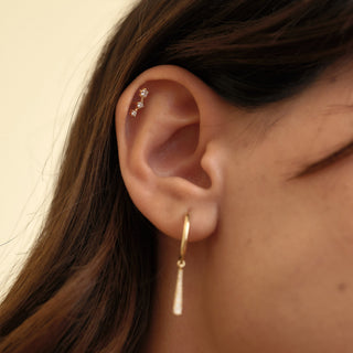 Orionbelt Üç Lab Grown Diamond Taşlı Altın Kulak Piercing