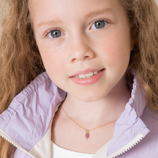 Pink Popsicle Çocuk Kolye | 14 Ayar Altın