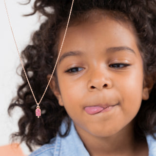 Pink Popsicle Çocuk Kolye | 14 Ayar Altın