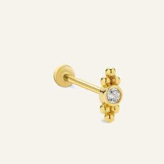 Solestia Tek Taşlı Altın Kulak Piercing