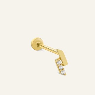 Glimmerly Taşlı Altın Kulak Piercing