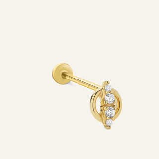 Glowfacet Taşlı Altın Kulak Piercing