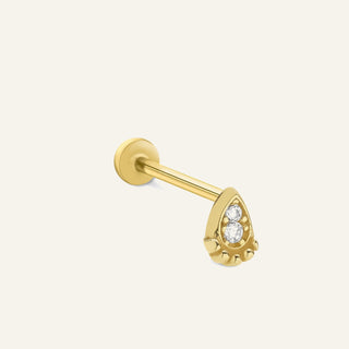 Sparkveil Taşlı Altın Kulak Piercing