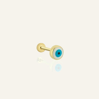 Light Mini Evil Eye Nazar Boncuğu Mineli Altın Kulak Piercing