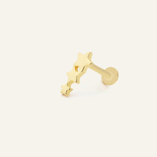 Rebecca Yıldız Figürlü Taşsız Altın Kulak Piercing
