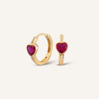 Rubira Kalpli Halka Küpe | 14 Ayar Altın