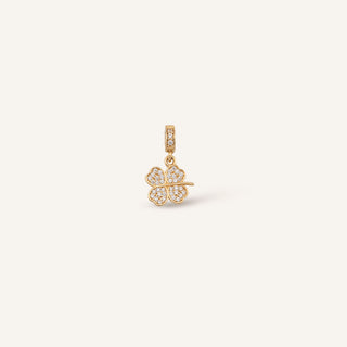 Shiny Lucky Clover Klips Charm | 14 Ayar Altın