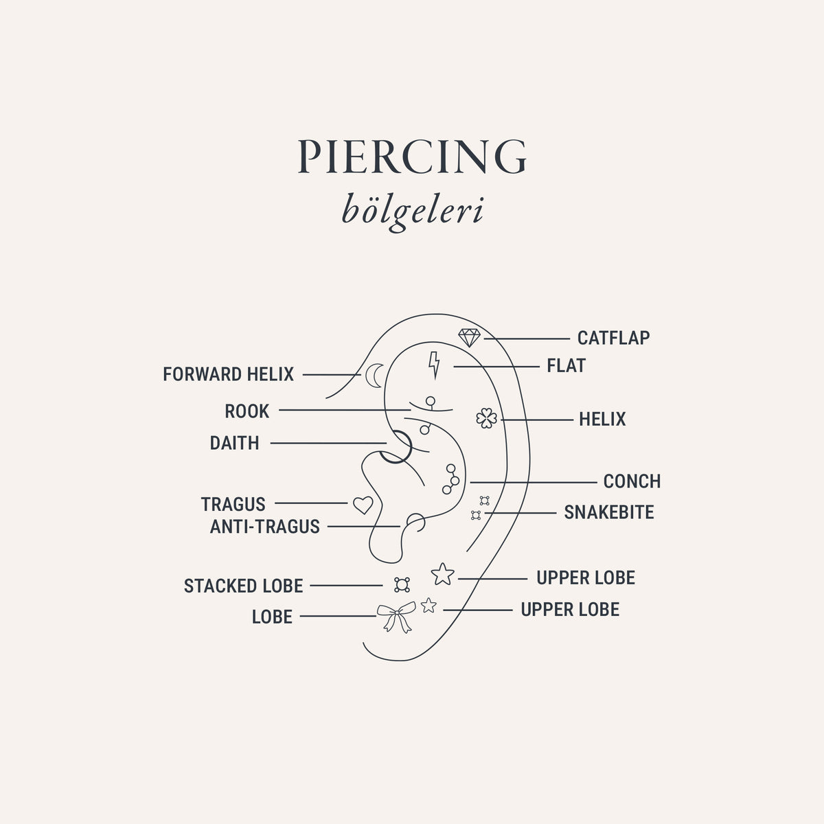 Kulak Anatomine Göre Piercing Yerleşimi