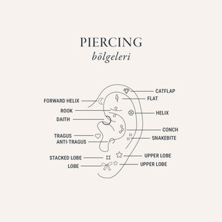 Small Gold Snake Yılan Figürlü Minimal Taşsız Altın Kulak Piercing