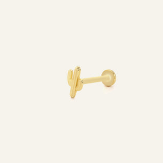 Prickly Kaktüs Figürlü Altın Kulak Piercing