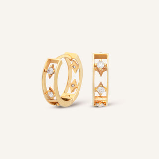 Solvienne Yıldız Halka Küpe | 14 Ayar Altın