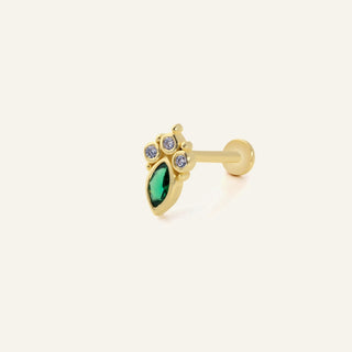 Torenila Green Kulak Piercing | 14 Ayar Altın