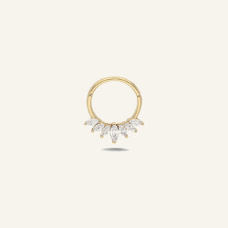 Veil Trace Markiz Kesim Taşlı Altın Halka Helix Piercing 10 MM